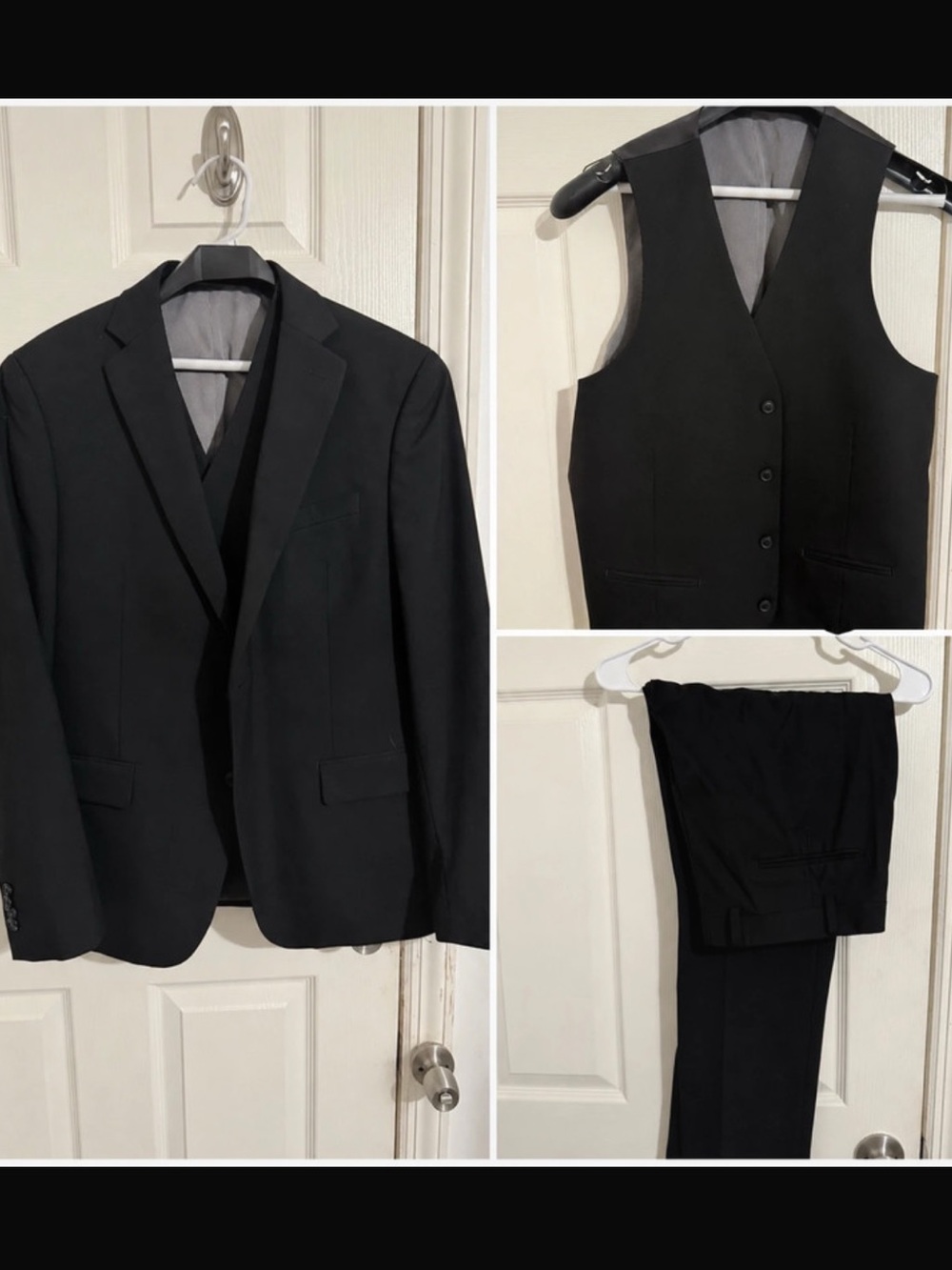 Alfani Men's Black Three-Piece Suit with Vest